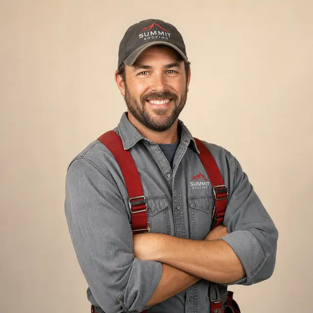 Portrait of Charlie, roofing installer