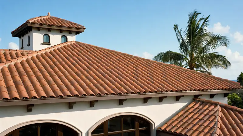 Spanish tile roof detail
